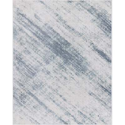 Machine Washable Austin Ivory/Blue Rug