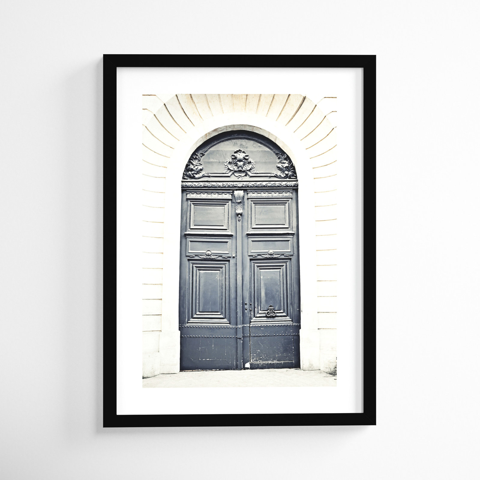 Black Paris Door by Caroline Mint, Black, 26" H x 19" W