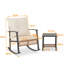 3-Piece Rattan Rocking Bistro Set with Double-Tier Table - Outdoor Water Resistant Patio Set