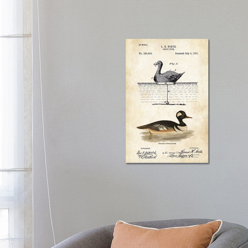 Duck Decoy by Patent77 - Wrapped Canvas Gallery-Wrapped Canvas Giclée, 66.04 cm H x 45.72 cm W x 1.91 cm D