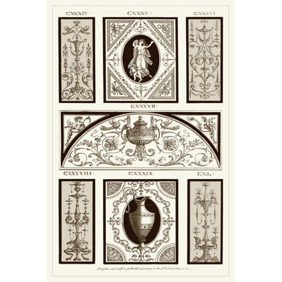 Sepia Pergolesi Panel I - Wrapped Canvas Print