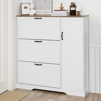 28 Pair Large Shoe Storage Cabinet with Adjustable Shelves