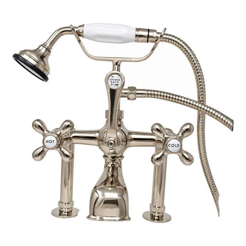 Robinet de baignoire à fixation sur comptoir British Téléphone (P0462) par Strom Living, Nickel poli