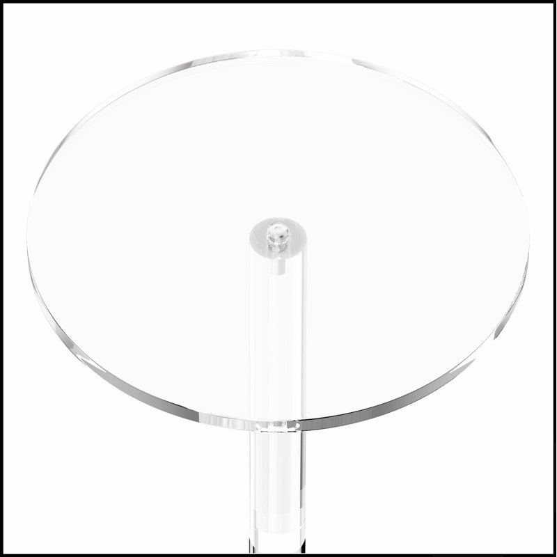 Table à boissons en acrylique transparent avec poteau plein, moderne et durable pour le café, les collations et l'assemblage facile