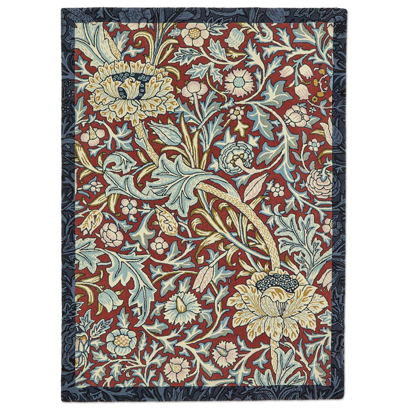 Wool Floral Area Rug, Rectangle 5'7" x 7'10"