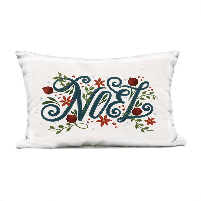 Coussin extérieur Noel with Rustic Winter Botanicals, design par Loni Harris