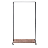 Janfried 16.5'' Solid + Manufactured Wood Adjustable Rolling Clothing Rack
