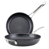 Anolon 10-Inch and 12-Inch Hybrid Nonstick 1.93 Quarts Frying Pan Set, Black