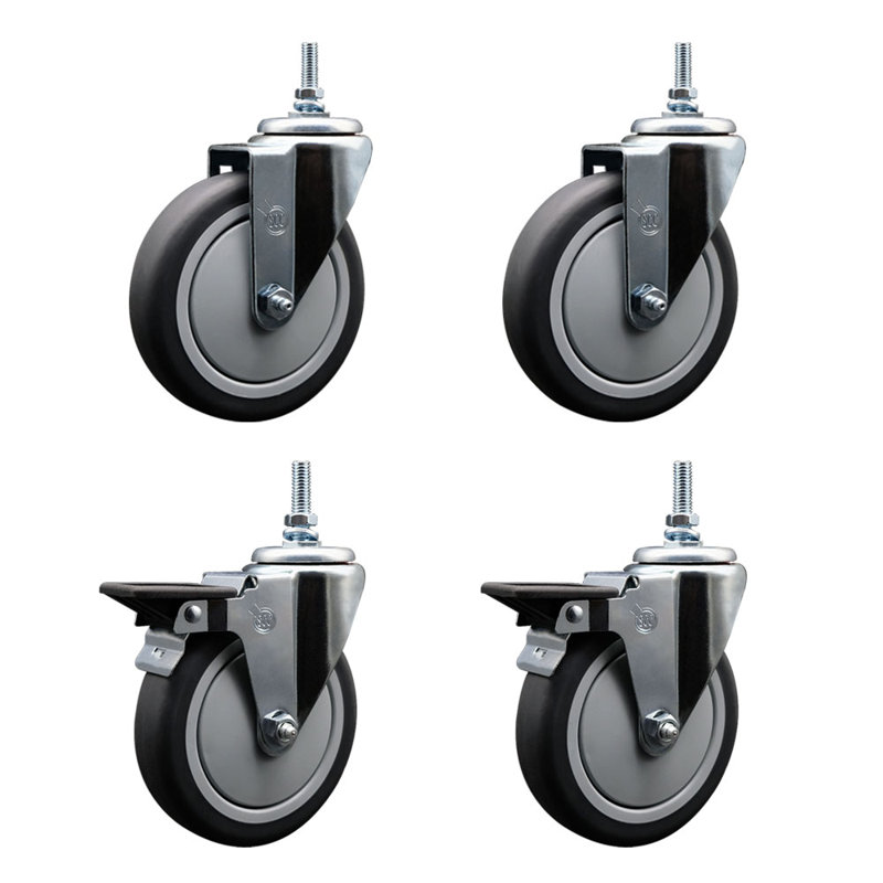 Rubber Wheel Swivel 12mm Threaded Stem Caster SCC