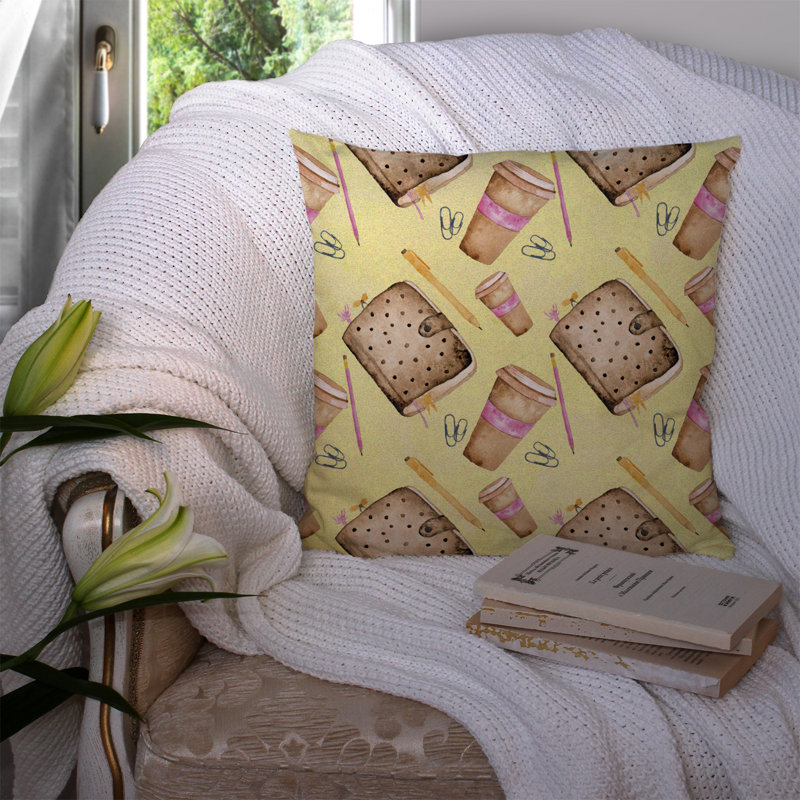 Coussin extérieur Coffee and Journal, 14 po x 14 po