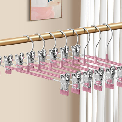 Ensemble de cintres pour pantalons en métal 14 pouces avec pinces Ensemble de 20 cintres réglables pour jupes Cintre pour pantalons antidérapants pour cintres