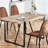 55.1"X31.4"X29.9" Rectangular Dining Table For 6, Industrial Style, 1.5" Thick Tabletop With Black Metal Legs, Kitchen And Living Room Table, 55.1"X31.4"X29.9", Fits 4-6, Space