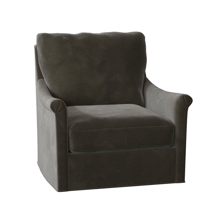 Fauteuil pivotant l 34,5 po Olivia, Polyester 9953 Loden