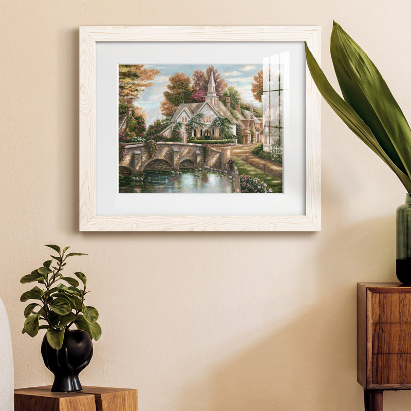 Country Church - peinture encadrée, Cadre blanc, H 20 po x l 17 po x P 1,5 po