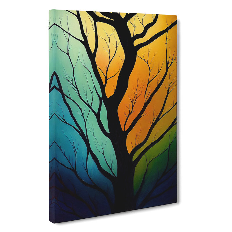 A Colourful Abstract Tree No.1 - Wrapped Canvas Print, 50cm H x 35cm W x 3cm D