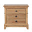 Table de chevet avec rangement à 3 tiroirs de style ferme en chêne naturel couleur chêne massif 1 pièce