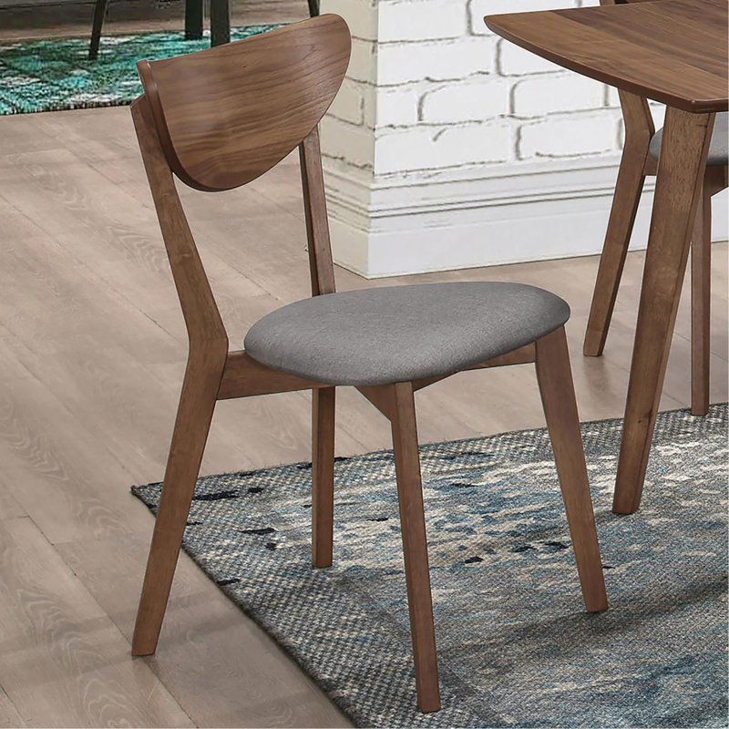 Chaise de salle à manger à dossier courbé brun clair et châtaignier (ensemble de 2), Gris