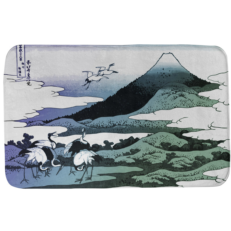 Hague Memory Foam Non-Slip Bath Rug, 21" W x 34" L, Blue/Green