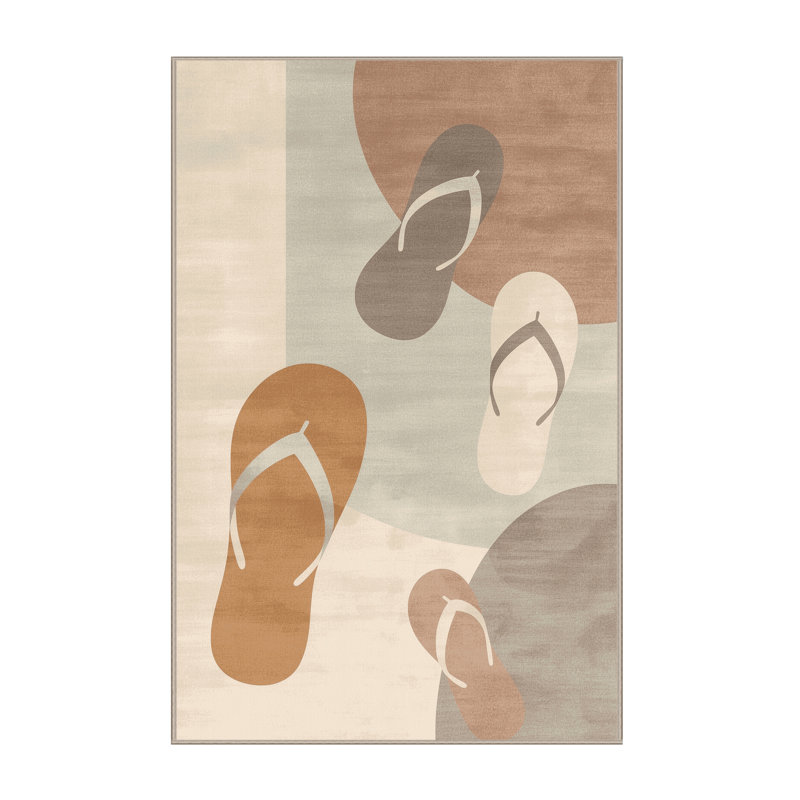 Tapis de couleur unie douce et moelleuse de couleur unie Morton - beige, 5 x 8