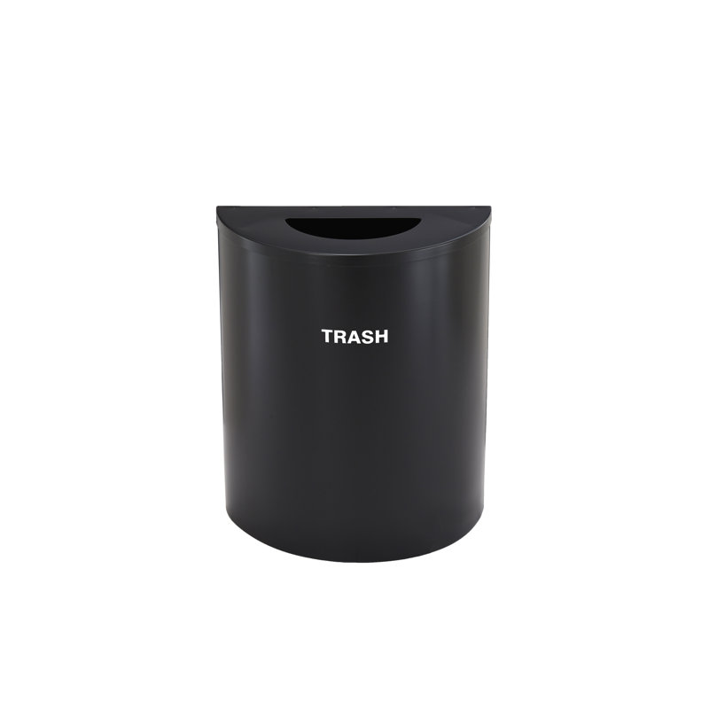 Steel Open Kitchen Trash Can, 29, Black, 28.5" H x 24" W x 12" D
