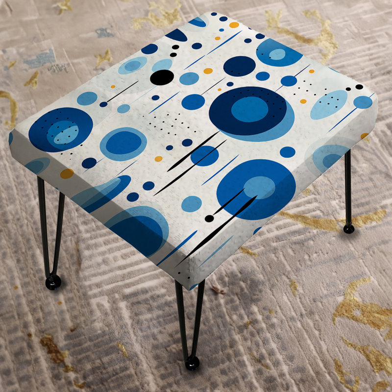 Repose-pieds géométrique minimaliste bleu cobalt