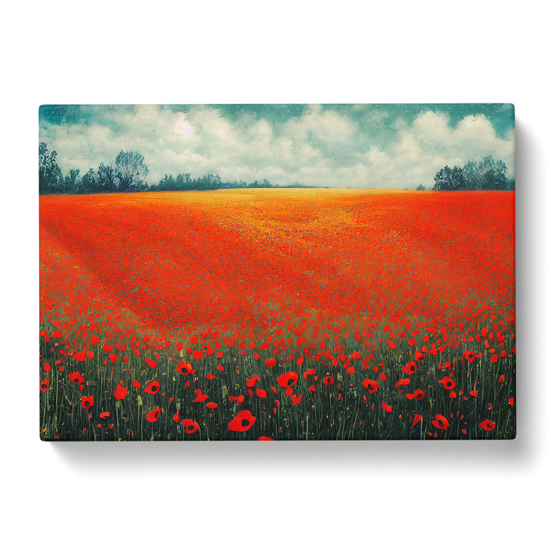 Flawless Poppies Flowers - Wrapped Canvas, 50cm H x 76cm W x 3cm D