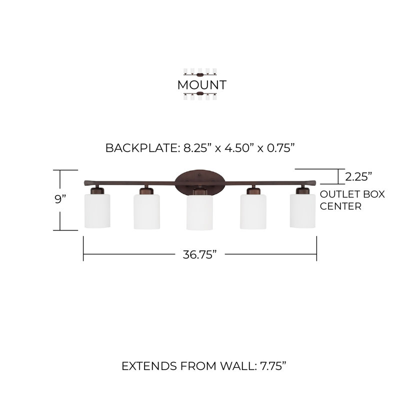 Dixon Dimmable Vanity Light, Bronze, 5