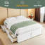 Structure de lit plateforme en bois avec 6 tiroirs-1843980949