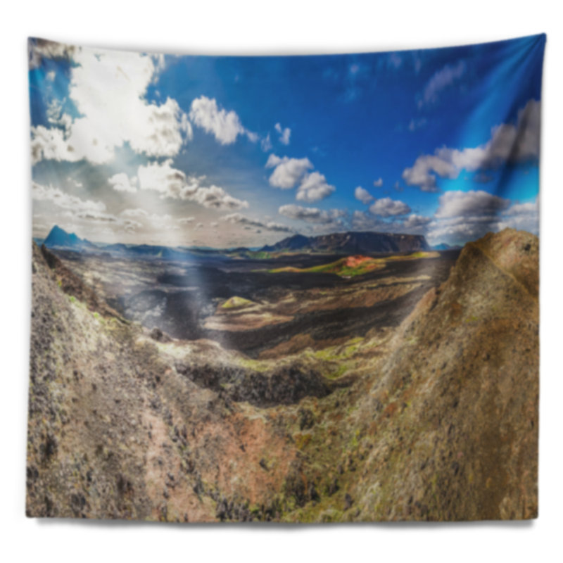 Paysage lave détruite étirement de la tapisserie d'islande, H 50 po x l 60 po