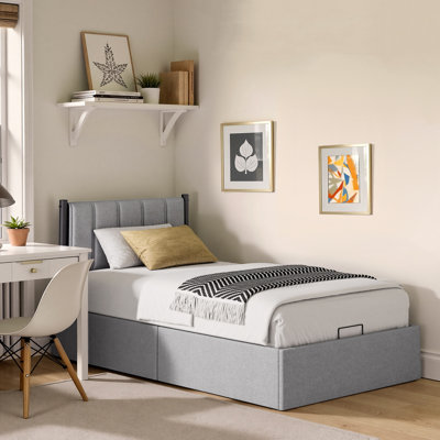 Smooth Hydraulic Lift Up Storage Upholstered Platform Bed