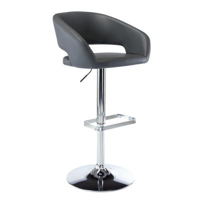 Tabourets de bar pivotants à hauteur réglable avec dossier et accoudoirs creux, tabourets de comptoir modernes en cuir synthétique et à base de métal, pour la salle à manger de cuisine