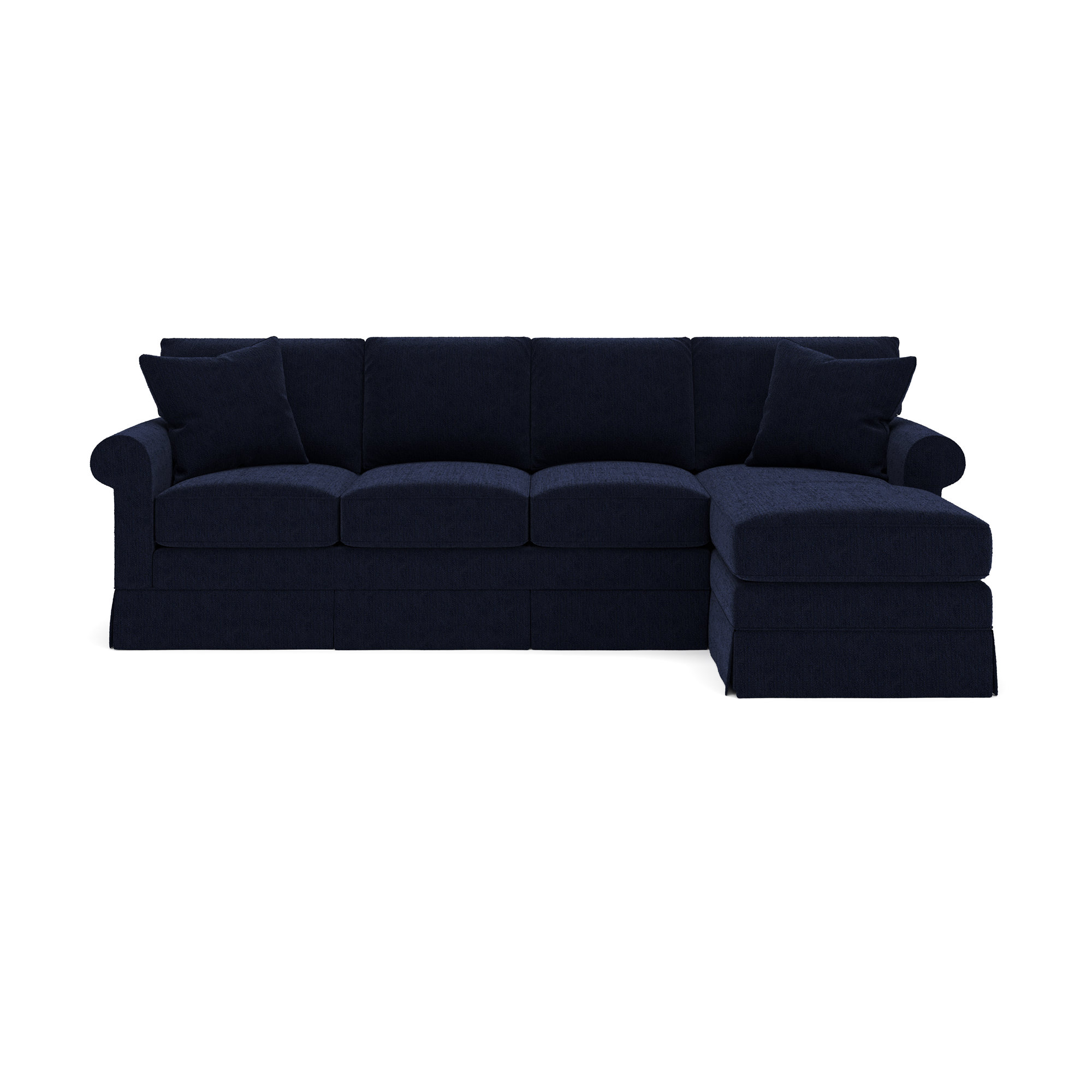 Friedman Upholstered Chaise Sectional, Bevin Natural Linen Blend, Right Hand Facing