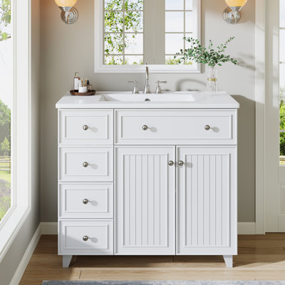 36-inch Single Bathroom Vanity With Ceramic Basin