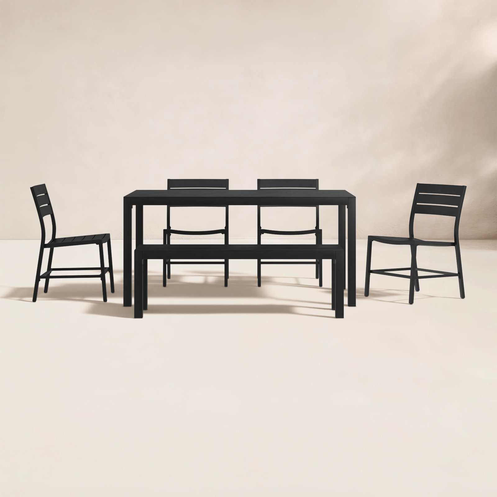 Armando 64" Patio Dining Set, Black