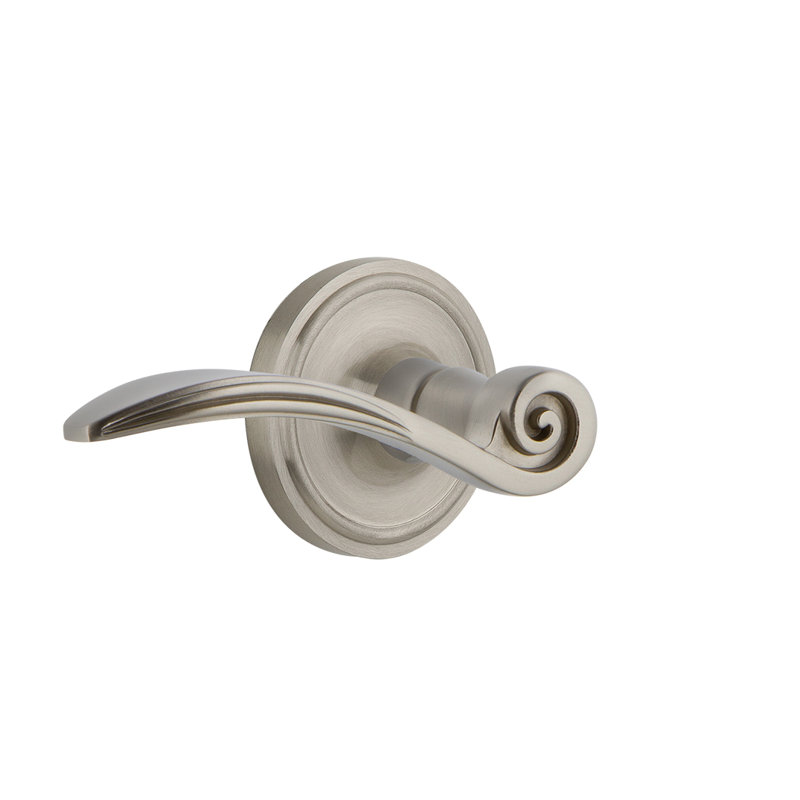 Rosette classique Nostalgic Warehouse (lit et bain) avec levier pour cygne, Gauche, 2-3/4", Nickel satiné