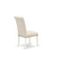 Ensemble de salle à manger 3 pièces comprenant une table rectangulaire à abattant et 2 chaises rembourrées en lin beige clair, lin blanc-1090785519-1090785512