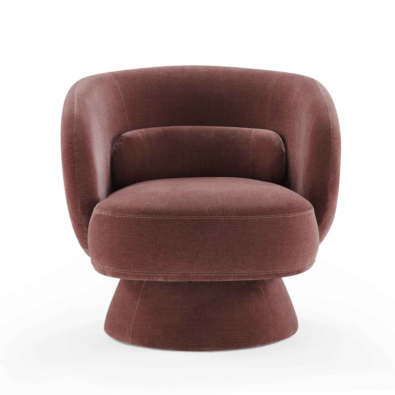 Saboor 78Cm Wide Swivel Barrel Chair, Lavender Rayon