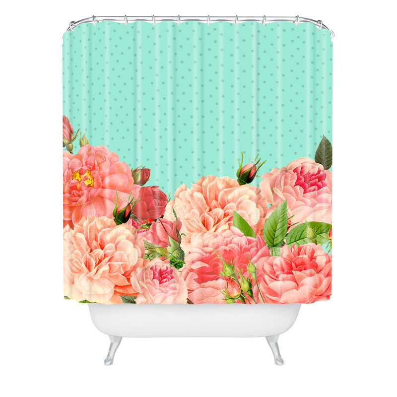 Rideau de douche simple floral le plus doux allyson johnson