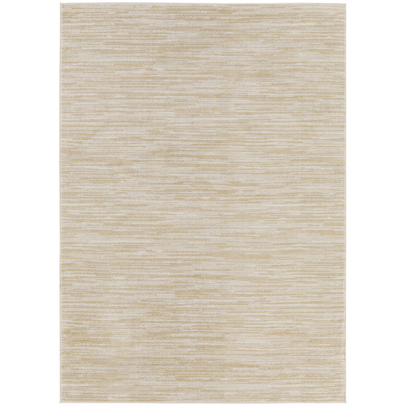 Nourison Essentials Ivory/Gold Indoor/Outdoor Area Rug, Rectangle 4' x 6'