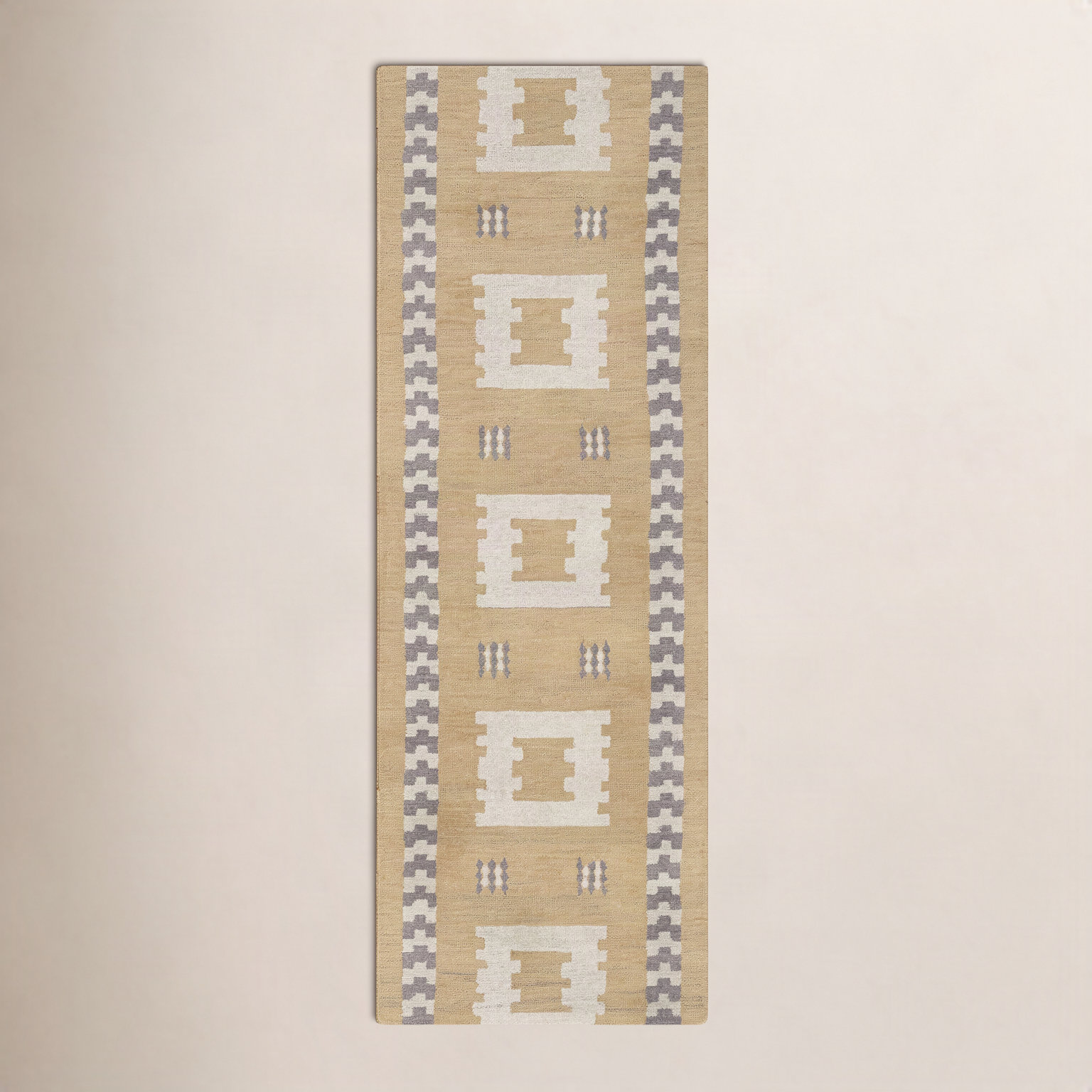 Elsey Hand-Tufted Geometric Wool Rug, Runner 2'6" x 8'