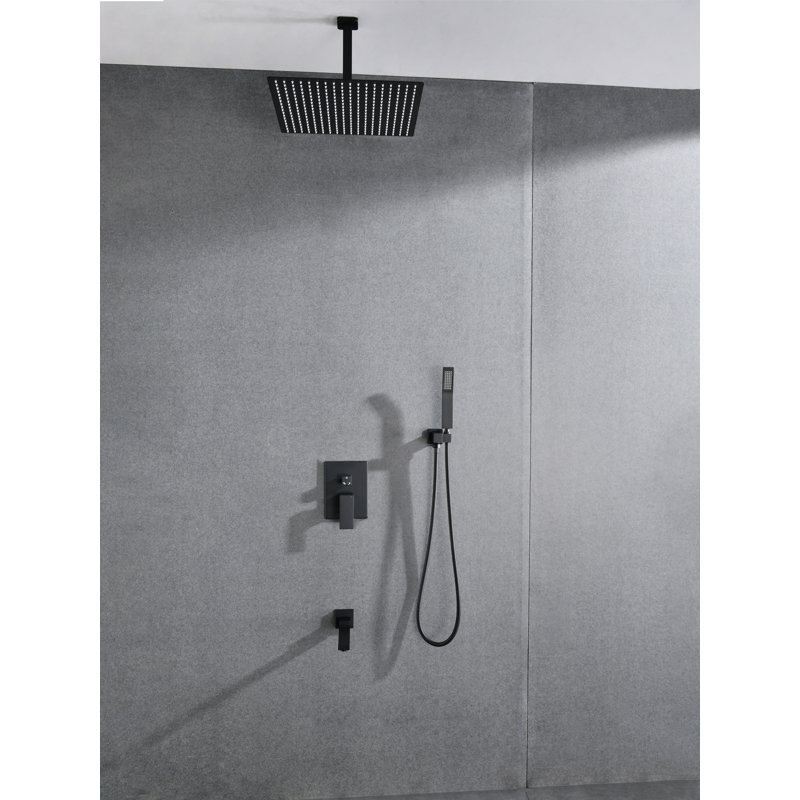 Ceiling Mounted Shower System Combo Set With Handheld And 16"Shower Head