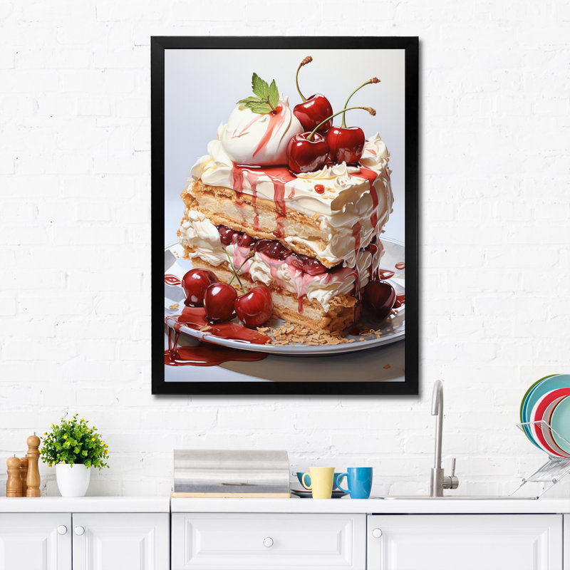 Montecillo Red Cheesecake Luxury III, reproduction d'art sur toile, H 44 po x l 34 po x P 1,5 po, Cadre photo noir