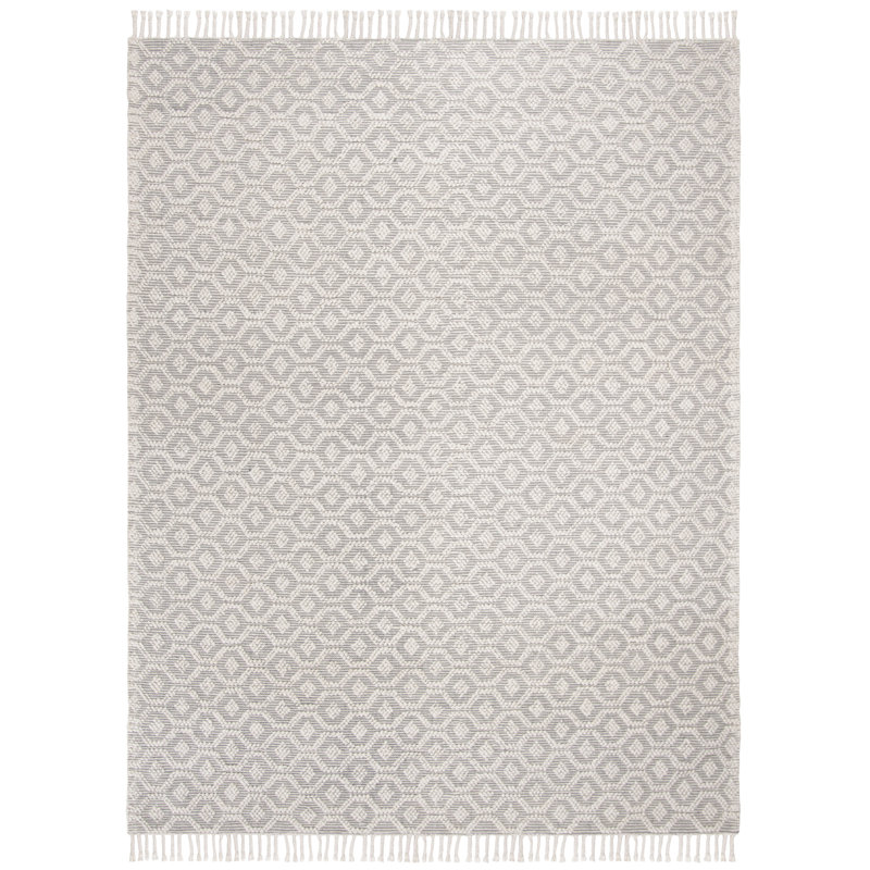 Natura Hand Woven Viscose/Wool Geometric Rug in Gray, Rectangle 8' x 10'