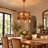 3-Light Moroccan Gemstone Pendant Light With Drum Shade