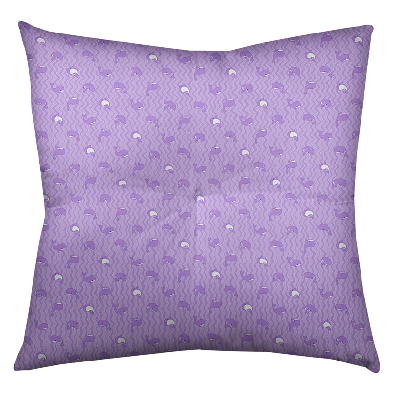 Coussin Katelyn Elizabeth Whales, 30 po x 30 po, Mauve
