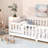 White Twin Floor Bed With Fence And Revolving Door, Rubber Wood For ' Well - Being, 7 Strengthened Slats, Facilitates Autonomy Solid Use, Ideal Play Sleep Areas-876429425-876429427