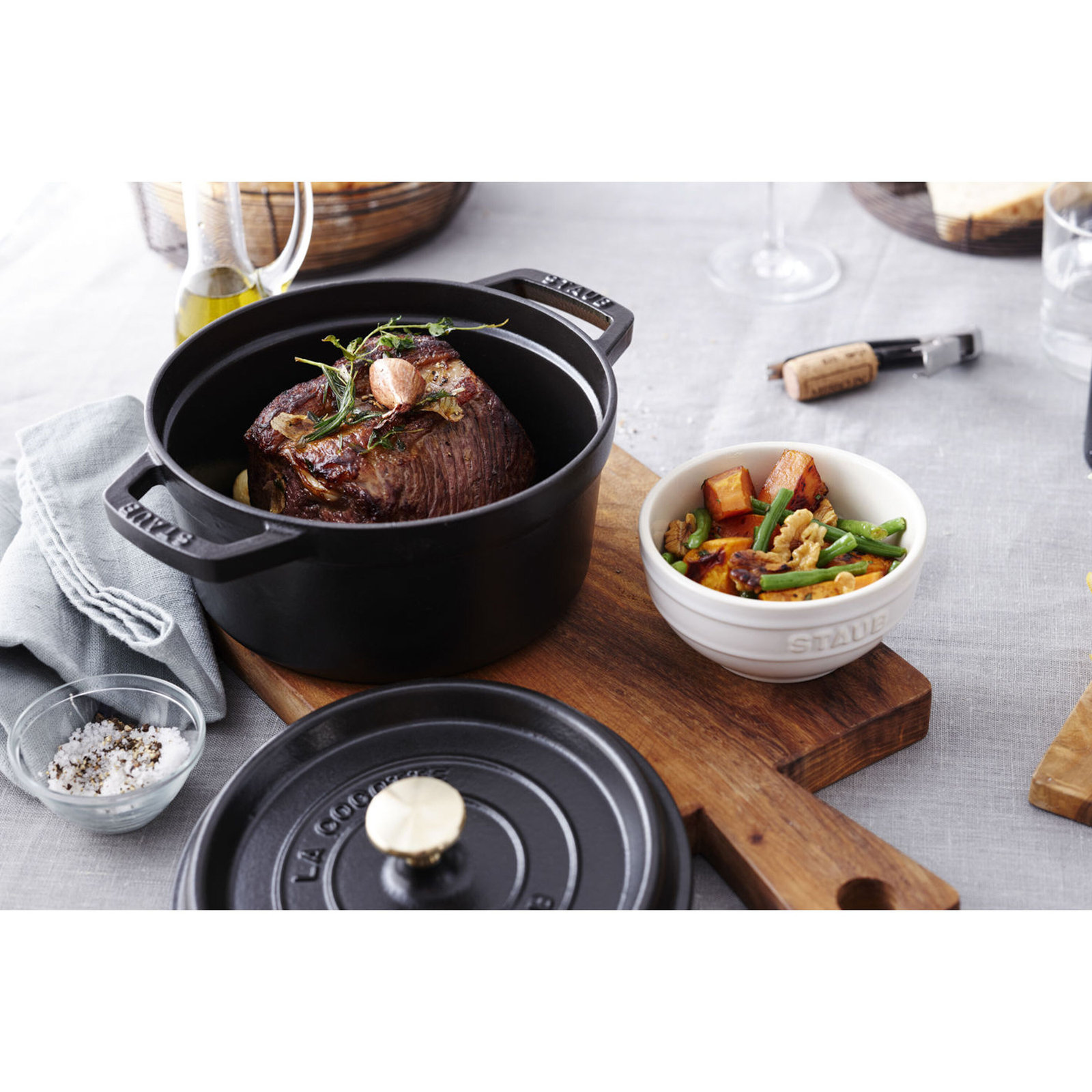 Staub Cast Iron 5qt Tall Cocotte, Black