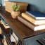 Bureau avec rehausse, finition brune