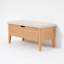 Banc Oslo en chêne blanc américain 35 po – Tissu Riely