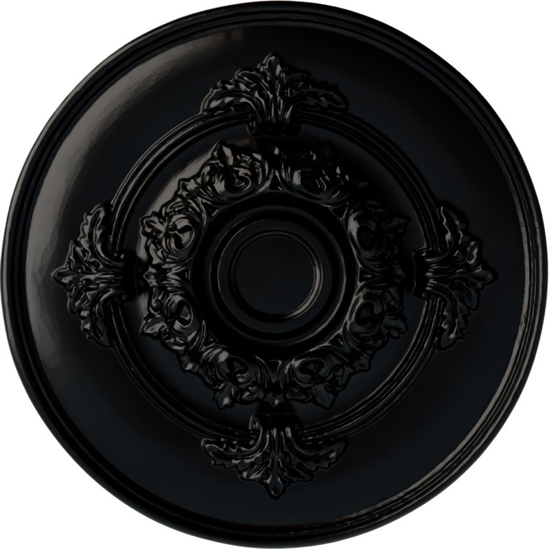 Médaillon de plafond H 13,75 po x l 13,75 po x P 1 po Monique, Noir de jais
